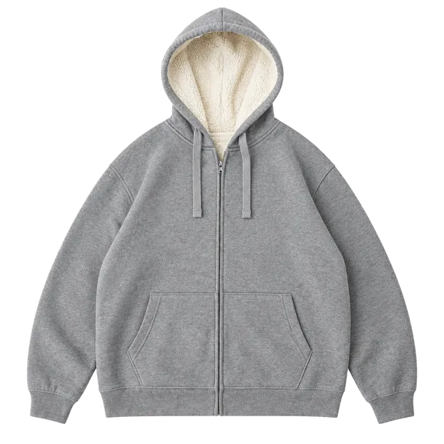 Old Navy Sherpa Lined Zip Up Hoodie Size L Grey