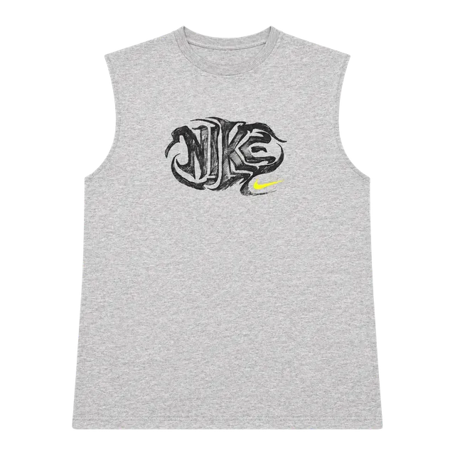 Nike Vintage Sleeveless T-Shirt Size L Gray Graphic Logo Workout Gym