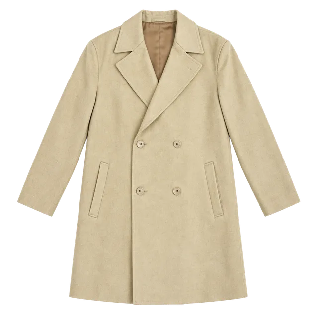 R of Renoir Wool Pea Coat Butter Yellow Double Breasted