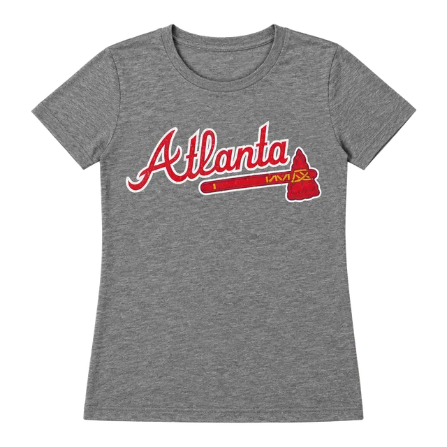 Atlanta Braves MLB T-Shirt Size Large Gray Cotton