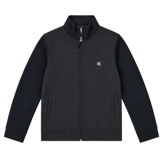 Lauren Ralph Lauren Full Zip Track Jacket Size M Black Cotton