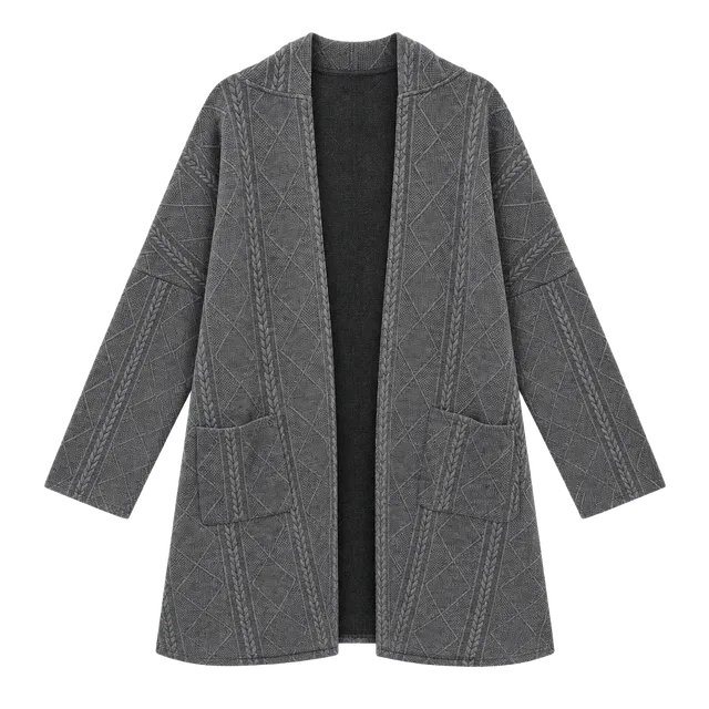 Gray Cable Knit Duster Cardigan