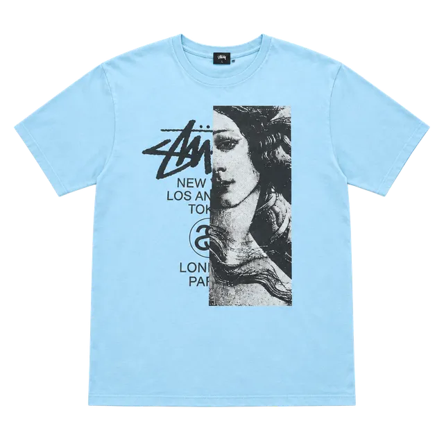 Stussy Graphic T-Shirt Size L Light Blue