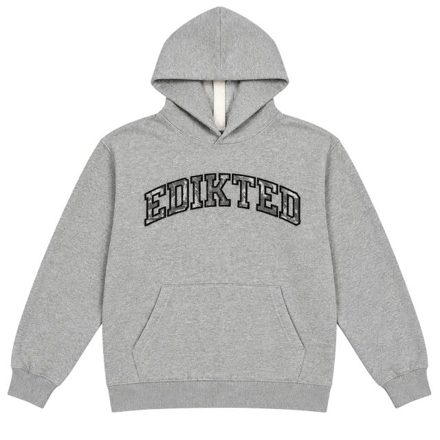 Edikted Logo Hoodie Size L Dark Gray Melange New with Tags