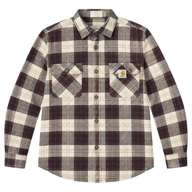 Carhartt For Women Plaid Flannel Shirt Size S Purple White Long Sleeve