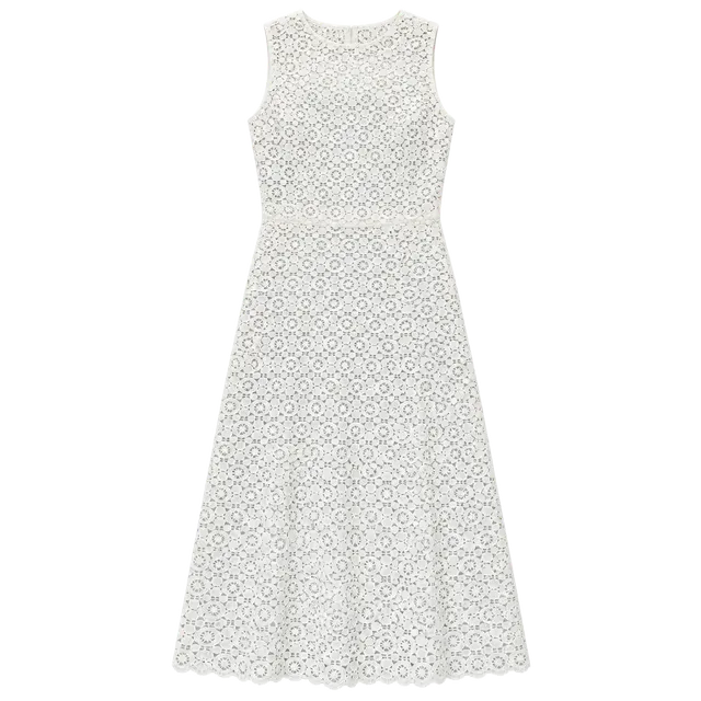 919 Rebecca Minkoff Lace Maxi Dress Size 4 White Criss Cross
