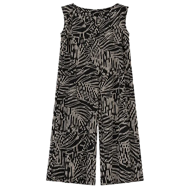 Chico's Travelers Pants Size 3 Black White Printed Wide Leg
