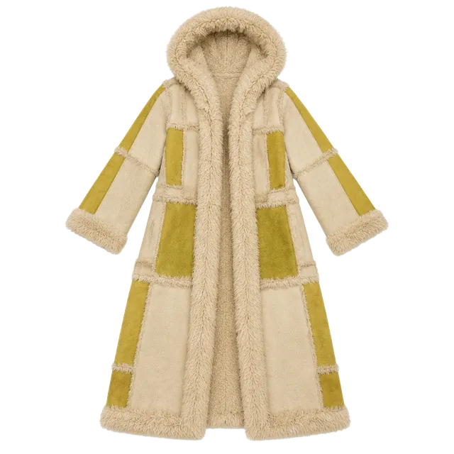 Urban Outfitters Amelia Faux Fur Trim Overcoat Tan