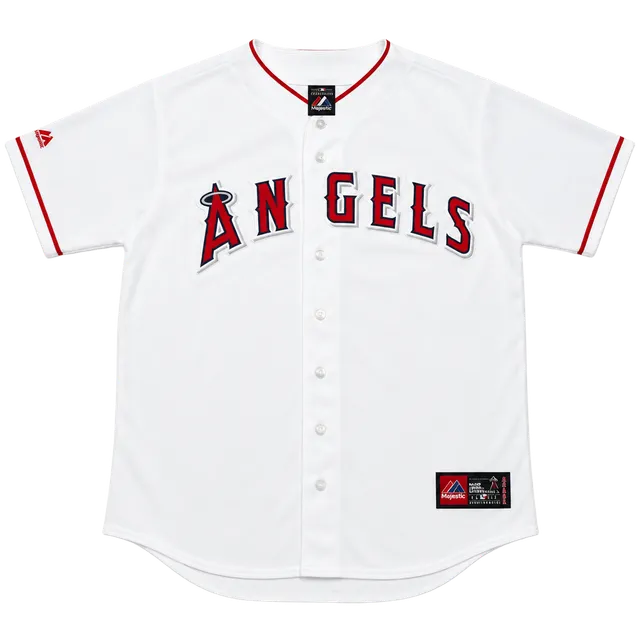 Majestic Mike Trout #27 Los Angeles Angels Baseball Retro Jersey White Men’s XL