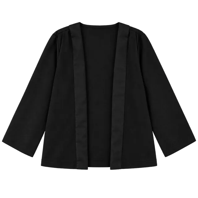 Black Satin Hooded cardigan
