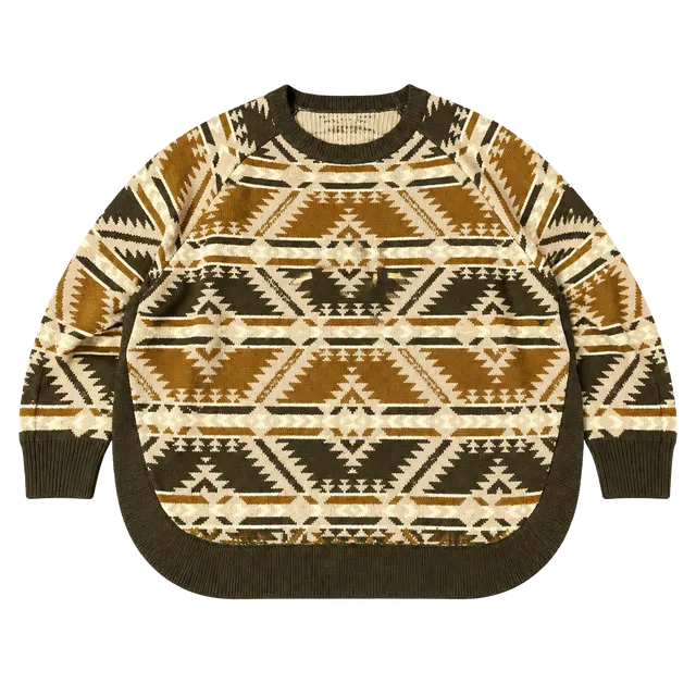Cotton & Rye Aztec Print Sweater Size XL Brown Southwestern Jacquard