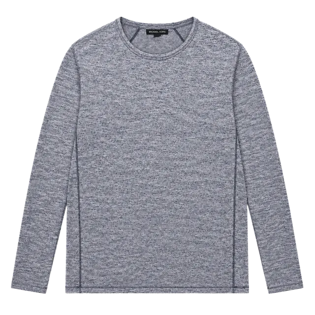 Michael Kors Long Sleeve Crew Neck Shirt Size L Blue Heather