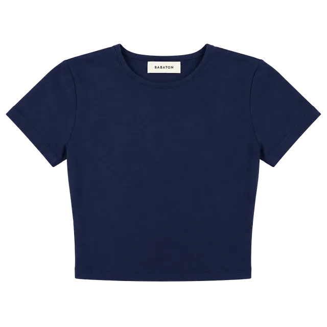 Aritzia Babaton Crop Top Navy Blue