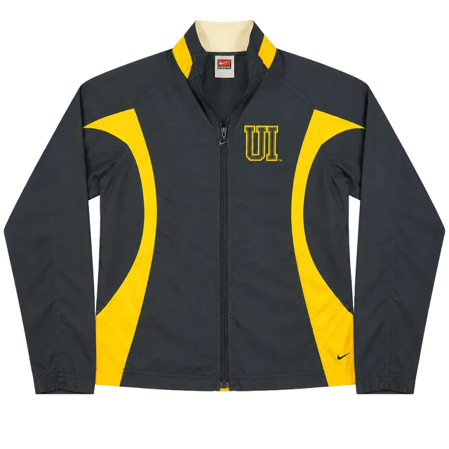 Nike Iowa Hawkeyes Jacket Size M (8-10) Black Yellow Full Zip Windbreaker