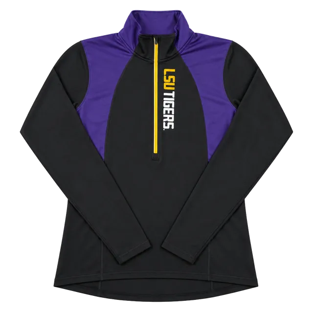 LSU Tigers 1/4 Zip Pullover Rivalry Threads Size L Black Purple