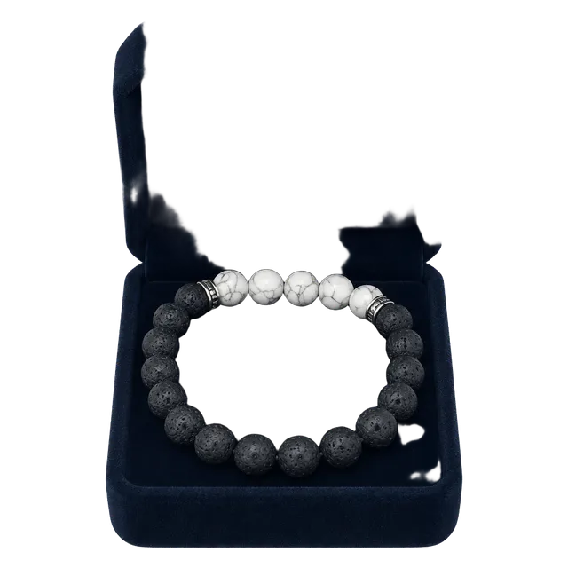 Lava Stone Bead Bracelet with Gift Box