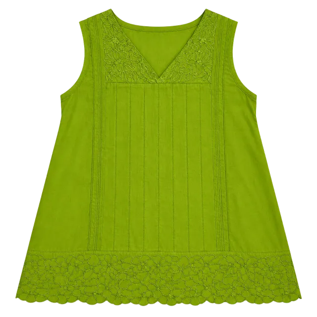 Cato Embroidered Tank Top Size L Green Rayon