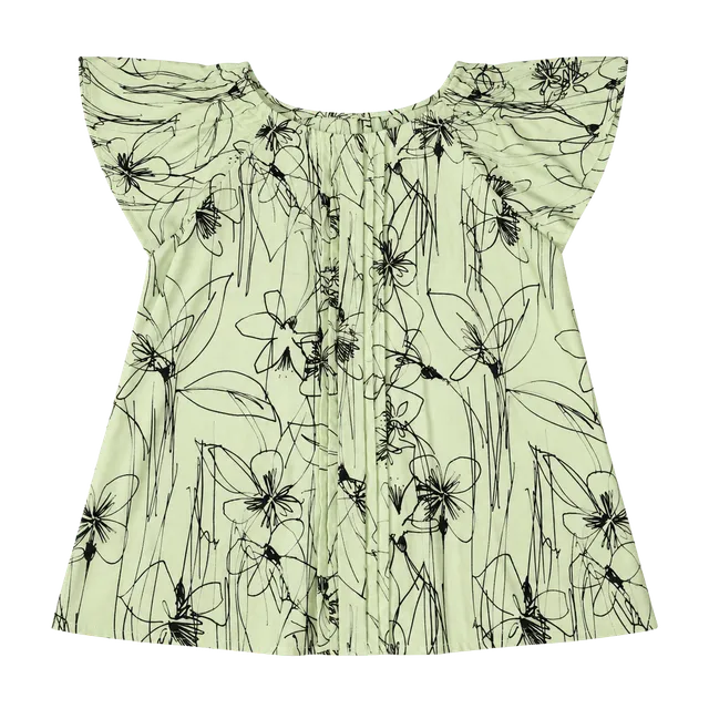 worthington blusa con estampado con bóton de cuello con cordón