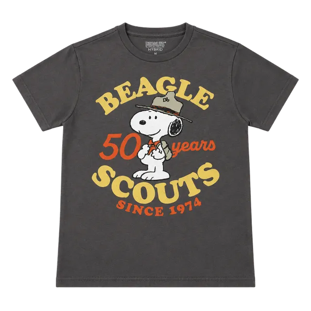 Peanuts Hybrid Beagle Scouts 50 Years T-Shirt Size M Gray