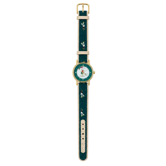Louis Dior Vintage Golf Wristwatch Green Leather Strap