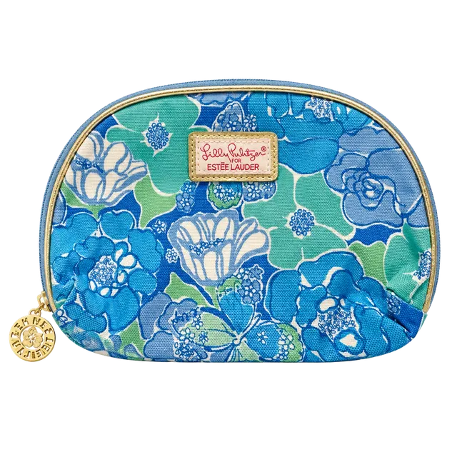 Lilly Pulitzer For Estee Lauder Cosmetic Pouch Blue Floral