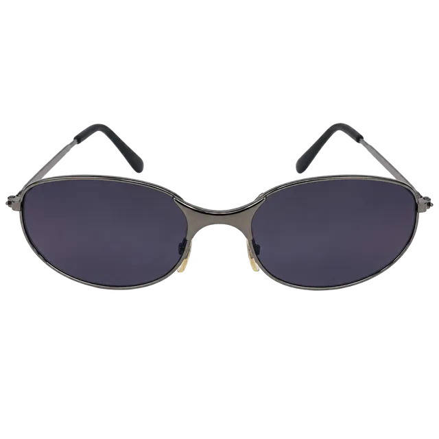Vintage “Oakley style” Sunglasses Pewter Frame Black Lenses