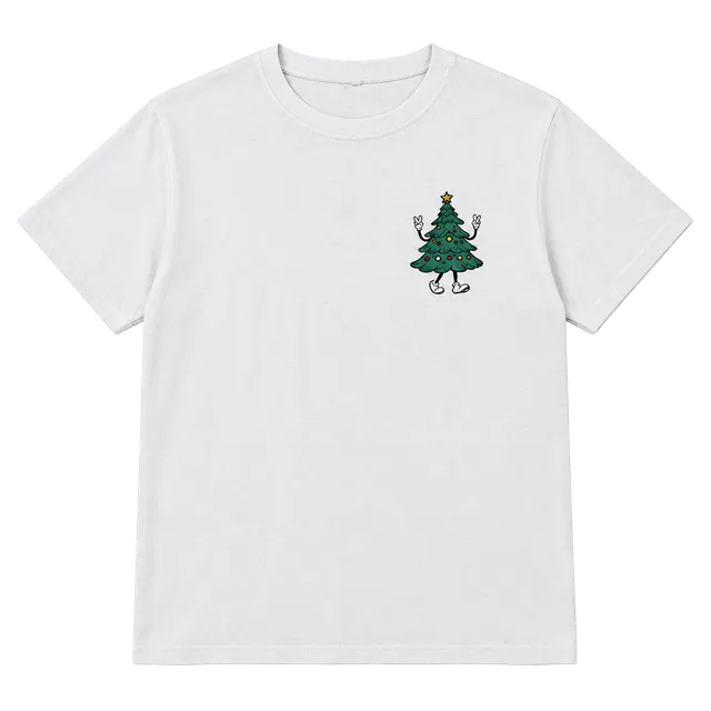 Christmas Tree Graphic T-Shirt Size XXL White
