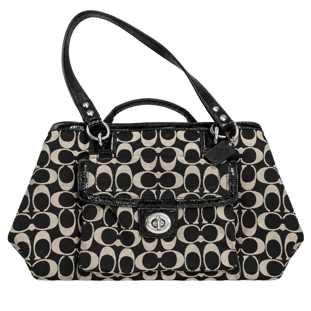 Coach Penelope Signature Satchel F19043 Black Grey