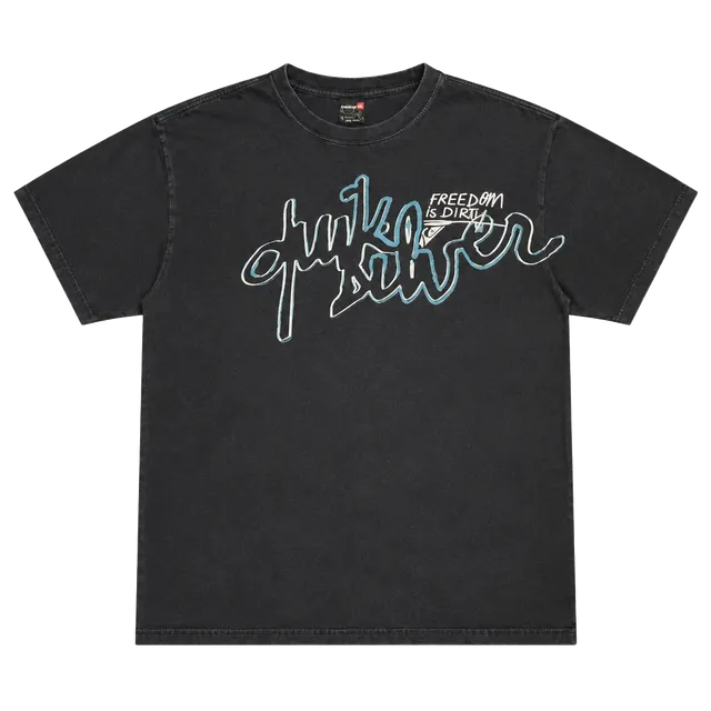 Y2K Quiksilver T-Shirt XL Black Freedom Is Dirty Graphic