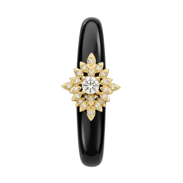 Vintage 1970s 18K HGE CZ Star Flower Cluster Cocktail Ring
