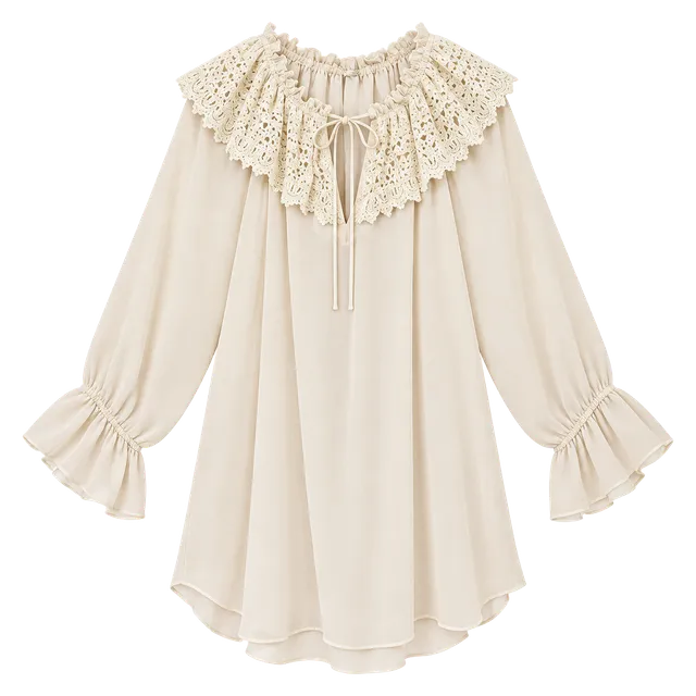 Vintage Gold Label Victoria’s Secret Gathered Lace-Collar Blouse