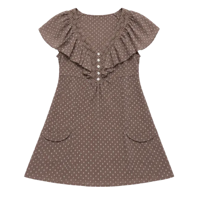 Daniel Rainn Swiss Dot Ruffle Tunic Top Size L