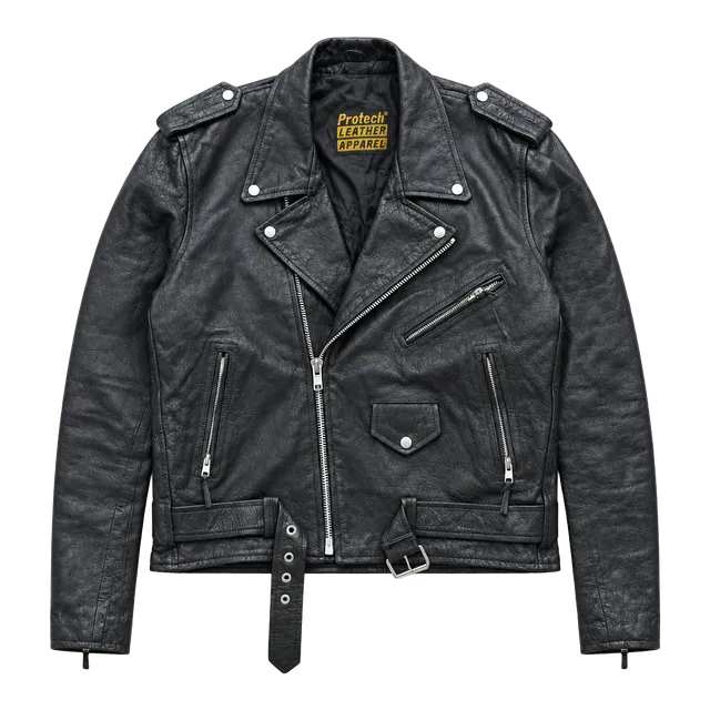 1980’s Protech Leather Apparel Black Motorcycle Biker Jacket