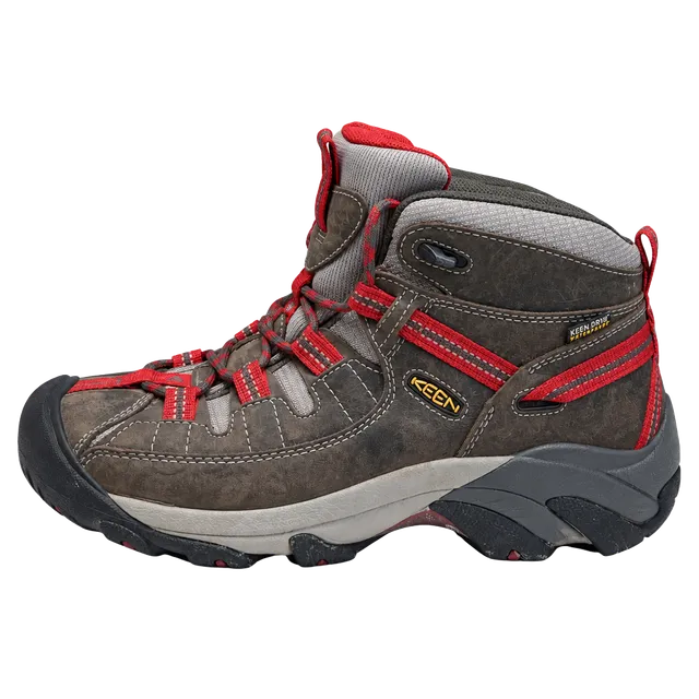KEEN Targhee II Mid Hiking Boots Brown Red Waterproof Shoes (Size: 8.5)