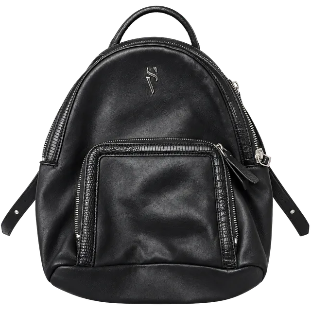 Simply Vera Vera Wang Black Faux Leather Mini Backpack Purse