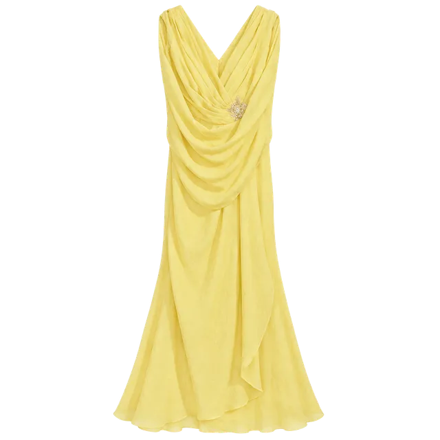 Evening Dress Yellow Chiffon Formal Gown