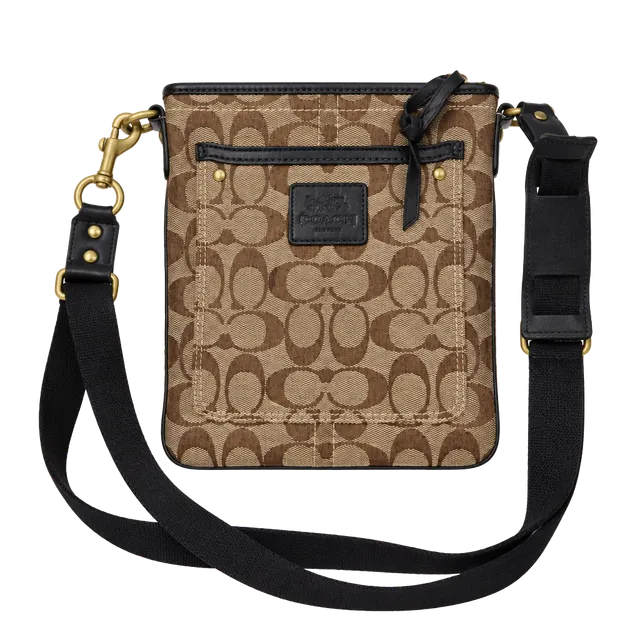 Coach Signature Canvas Crossbody Bag F0767-40897 Brown Black