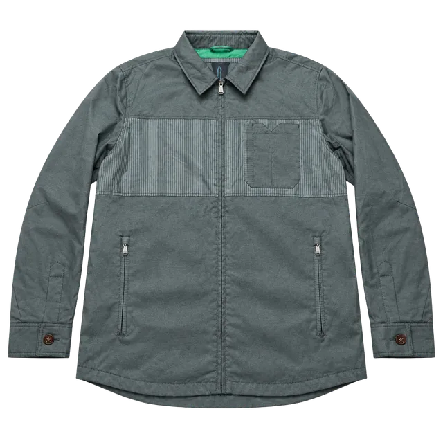 prAna Hardwin Shirt Jacket Size L Gray Quilted Lined Full Zip