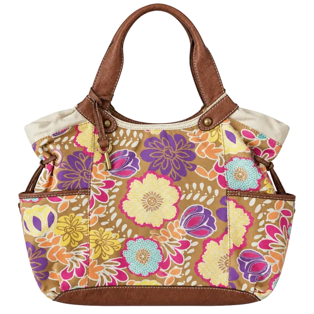 Vintage Fossil Floral Canvas Shoulder Bag 70’s vibes