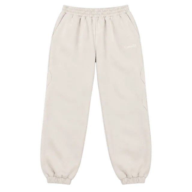 Comfrt Sweatpants Size 2XL Cream Heavyweight Logo Joggers