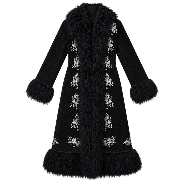 Vintage Margaret Godfrey Genuine Leather Mongolian Lamb Fur Penny Lane Coat