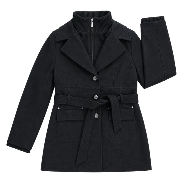 Calvin Klein Wool Blend Belted Coat Size 14