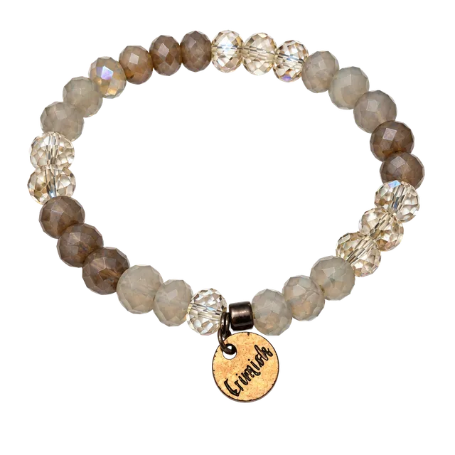 Erimish Beaded Stretch Bracelet Neutral Crystal
