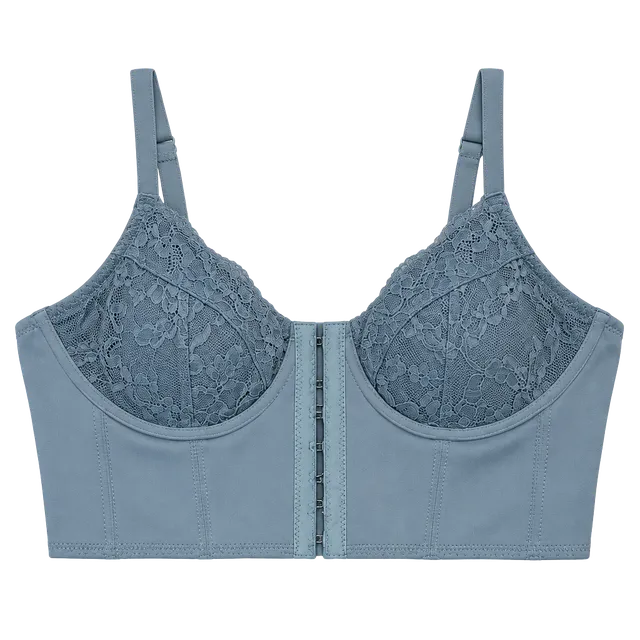 Fairycore Lace Corset Crop Top Size M Dusty Blue