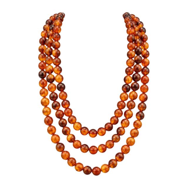 Vintage 1970s Faux Resin Baltic Amber Beaded Rope Necklace Opera Length