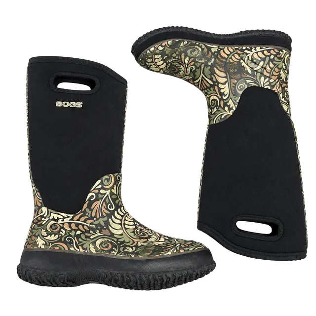 Bogs Classic High Fern Boots Size 7 Fern Print Waterproof Rubber