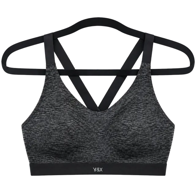 Victoria's Secret VSX Sport Bra Size 32D Black Gray Marl