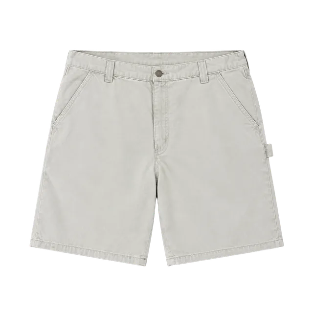 Carhartt B144 Carpenter Shorts Size 38 Cream Original Fit Canvas - Leather Patch