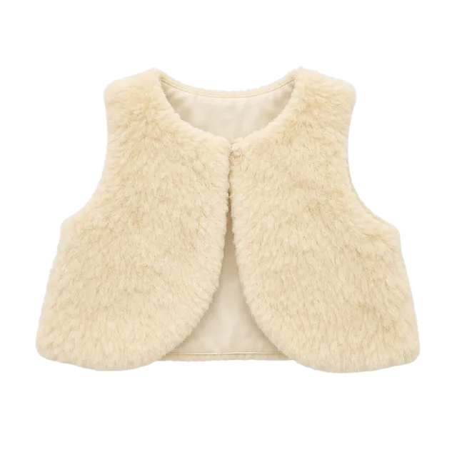 Crown & Ivy Baby Faux Fur Vest Size 6M Ivory