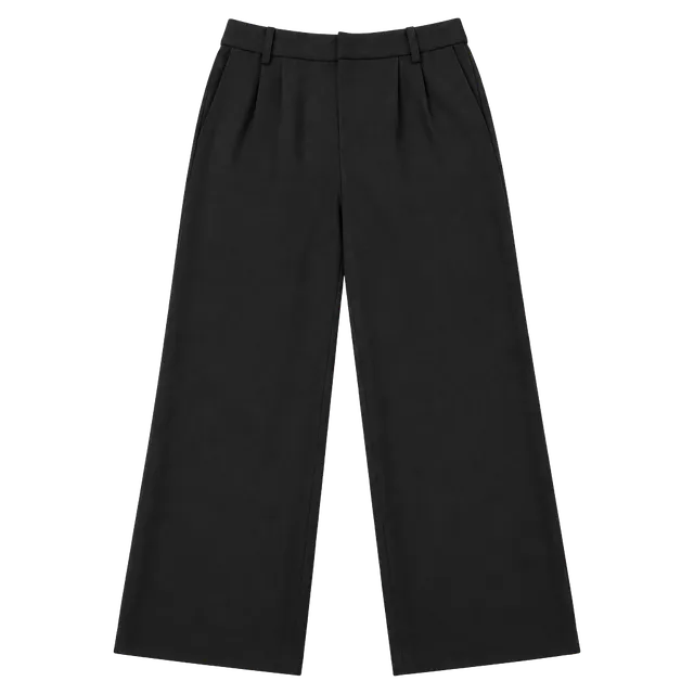 Steve Madden Wide Leg Pants Size L Black Pleated Trousers